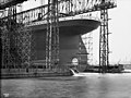 Titanic's stern, shortly before her launch into the River Lagan