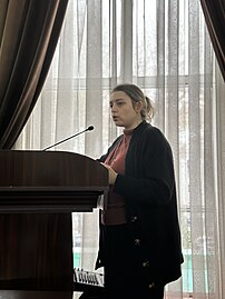 Anastasia Lvova at the 1st Tajik Wikimedia conference in Dushanbe