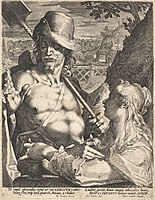 Гравюра Егідіуса Заделера за твором Бартоломеуса Шпрангера «Христос і Марія Магдалина (Христос садівник)»