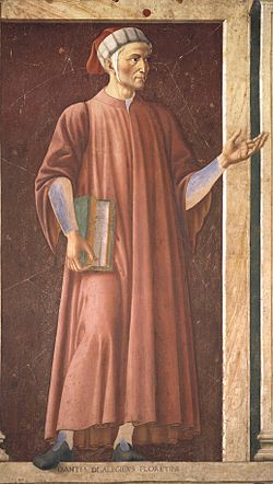 Dante Alighieri Andrea Del Castagnon freskossa (1450)