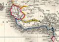 Dãy núi Kong trên bản đồ "châu Phi" trong tập bản đồ Milner, 1850.