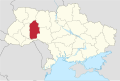 Political map of Ukraine, highlighting Khmelnytskyi Oblast