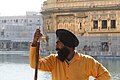 A Sikh Guard around the Sarovar.
