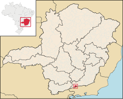 Localização de Santa Rita de Jacutinga em Minas Gerais