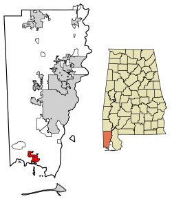 Location of in Mobile County, Alabama