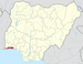 Mapa da Nigéria destacando o estado Lagos
