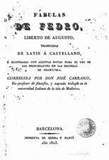 Fábulas de Fedro (1823), por Gayo Julio Fedro  traducido por José Carrasco   