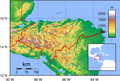 Honduras domborzati térképe