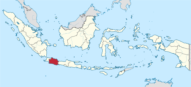 Peta lokasi Jawa Barat di Indonesia