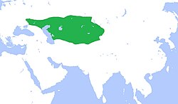 Luas wilayah terbesar Kekhanan Turk Barat setelah Pertempuran Bukhara