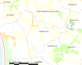 Mapa obce Pierreville