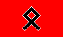 Othala-Rune auf Flagge der peruanischen Organisation Unión Nacional Socialista Peruana; bestand 2008 – 2009