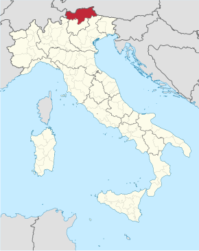 Autonomní provincie Bolzano na mapě Itálie