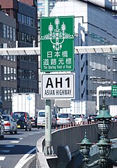 Początek trasy AH1 w Tokio