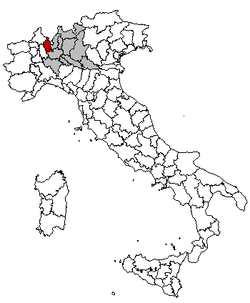 Kartet viser Provinsen Vareses plassering i Italia
