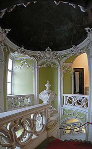 Tangga Rokoko Gruber Palace di Ljubljana