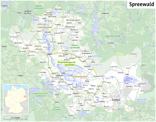 Karte des Spreewalds