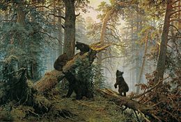 Ivan Siskin: Reggel a fenyvesben (1886; Tretyjakov-képtár)