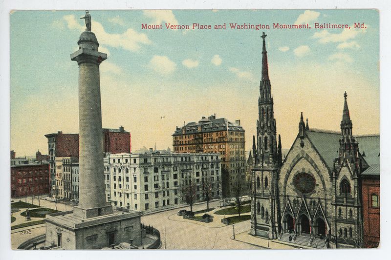 File:Mount Vernon Place and Washington Monument, Baltimore, Maryland, circa 1907-1914.jpg