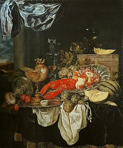 Nature morte au homard vers 1650, Alte Pinakothek, Munich