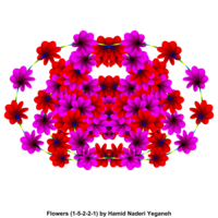 گل ها اثر هنری-ریاضیاتی حمید نادری یگانه ساخته شده توسط معادلات ریاضی