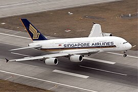 Singapore Airlines әуе компаниясының A380 ұшағы