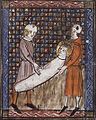 The martyrdom of Saint Vitalis from a 14th-century French manuscript