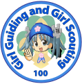 Wikipetan celebrating 100 years of Girl Scouts and Girl Guides, used in 2010 for the centennial celebration on Wikipedia.