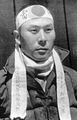 Piloto tokkōtai portando un hachimaki en la cabeza para honrar a Japón.