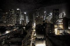 Second place: New York City at night, USA. Paulo Barcellos Jr. (CC-BY-SA-2.0)