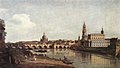 Gezicht op Dresden met Elbe en Augustusbrug, door Canaletto