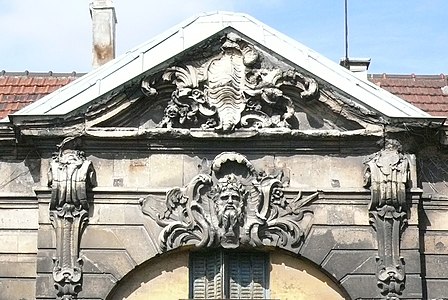 Detail of the pediment of the Château de La Motte.