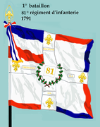 Drapeau du 1er bataillon du 81e régiment d'infanterie de ligne de 1791 à 1793