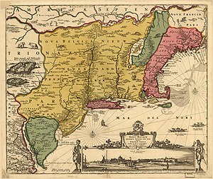 Копия с карты 1650 года, Новые Нидерланды