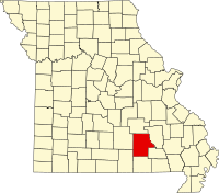 Округ Шеннон на мапі штату Міссурі highlighting