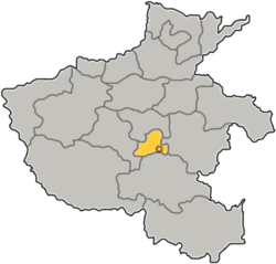 Location of Luohe City jurisdiction in Henan