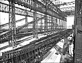 View of the structure of the Olympic's keel, laid up in December 1908