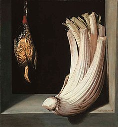 Still life with Cardoon and Francolin, c. 1603, 73 × 62 cm, Piasecka-Johnson Collection, Princeton, New Jersey.