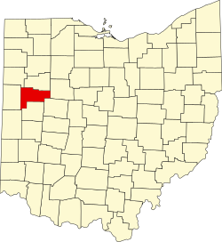 map of Ohio highlighting Auglaize County
