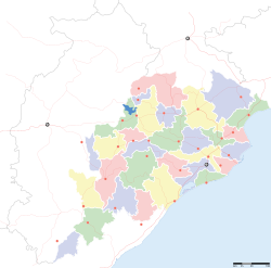 Huyện Ganjam trên bản đồ Orissa