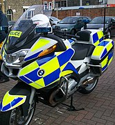 A BMW police motorcycle on display in 2009