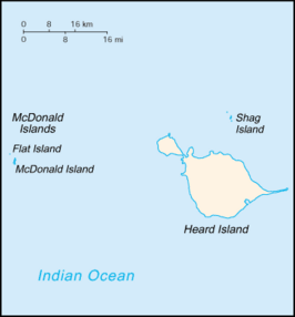 Kaart van Heard en McDonaldeilanden