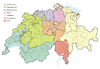Carte des grandes régions suisses