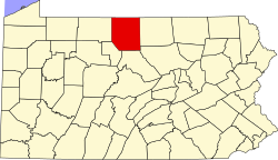 Vị trí quận Potter trong tiểu bang Pennsylvania