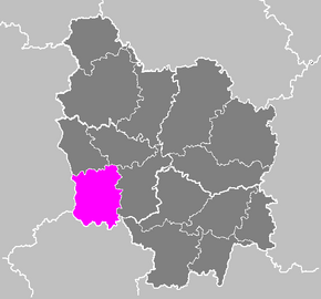 Arrondissement Nevers na mapě regionu Burgundsko