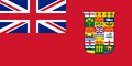 1907 Canadian Red Ensign commonly used in Western Canada. Note the inclusion of all the provincial crests.