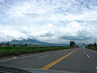 Panamericana – Pan American Highway – in Pichincha, Ecuador, near Cashapamba