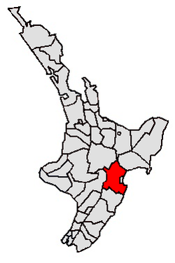 Location of Hastings District in the North Island