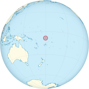 Amplasarea de Tuvalu (roșu) în Oceanul Pacific
