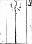 A 'fire gun' (huo qiang). A double barreled fire lance from the Huolongjing. Supposedly they fired in succession, and the second one is lit automatically after the first barrel finishes firing.